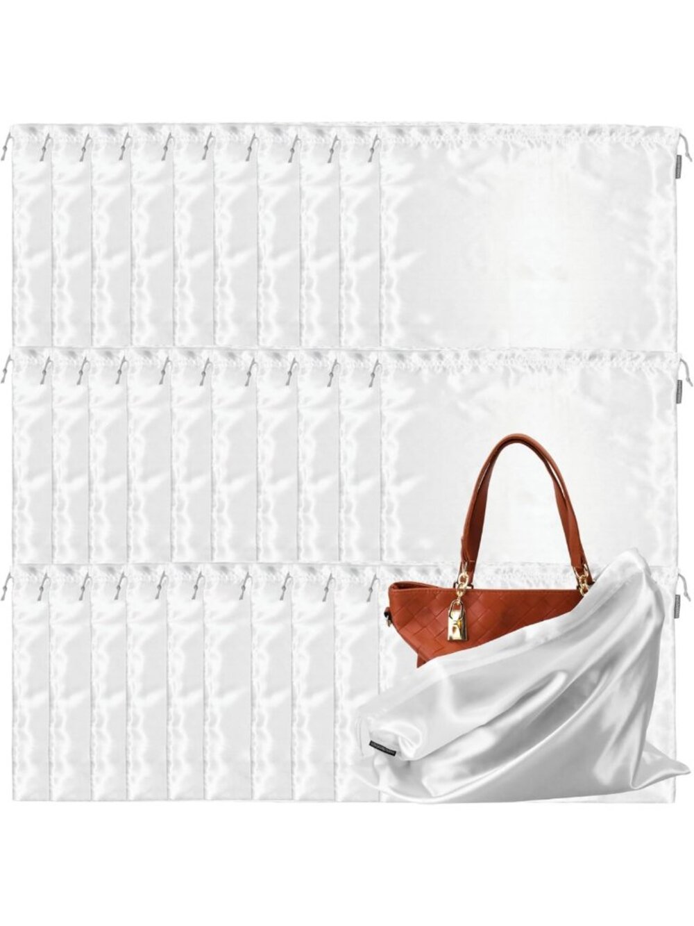 30 Pack Dust Bags for Handbags & Shoes | Silk Storage Pouches for Travel